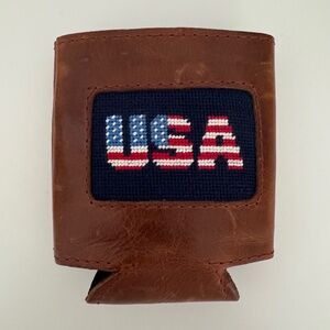 Smathers & Branson USA Koozie - Leather & Needlepoint